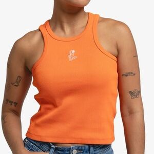 Ementa Portugal Orange Cotton Cropped Sleeveless Top Size M